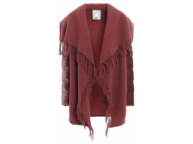Capa Moncler Mantella Rosa de Lã