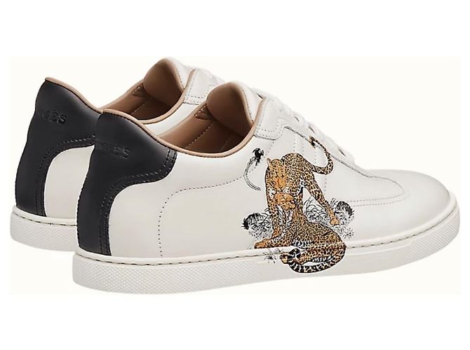 Baskets Hermès Quicker en cuir blanc
