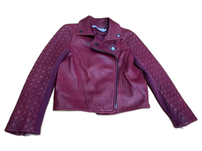 Christian Dior Girl Coats outerwear Dark red Leather  ref.1079630