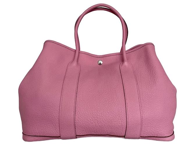 Hermès Gartenparty Pink Leder  ref.1079634
