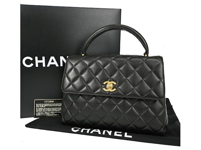 Poignée Chanel Coco Cuir Noir  ref.1079737