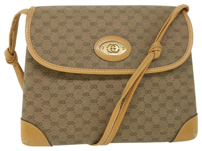 GUCCI Micro GG Canvas Shoulder Bag PVC Leather Beige 007 92 5548 Auth th3994  ref.1079747