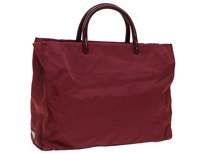 PRADA Hand Bag Nylon Red Auth ti1240  ref.1079852