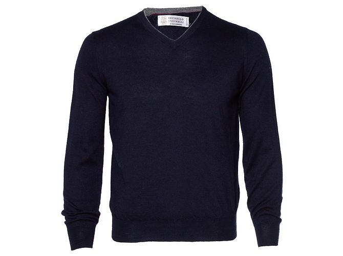 Brunello Cucinelli, Kaschmirpullover in Blau 