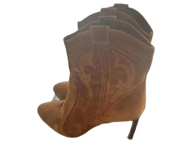 Ba&Sh Caitlin ankle boots cognac deerskin