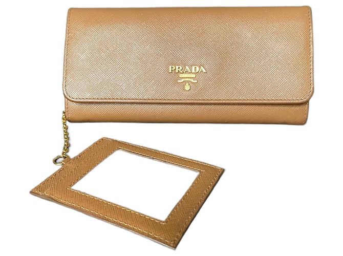 Prada Saffiano Leder Geldbörse lang braun