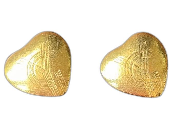 Vintage Yves Saint Laurent earrings Golden Metal  ref.1080064