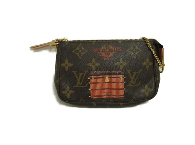 Louis Vuitton Monogram Trunk Mini Pochette Accessoires M60417 Brown Cloth  ref.1080166