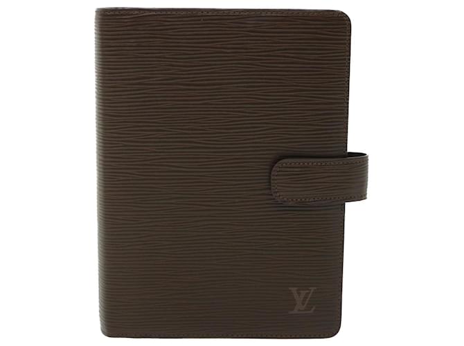 Louis Vuitton Agenda Cover Braun Leder  ref.1080394