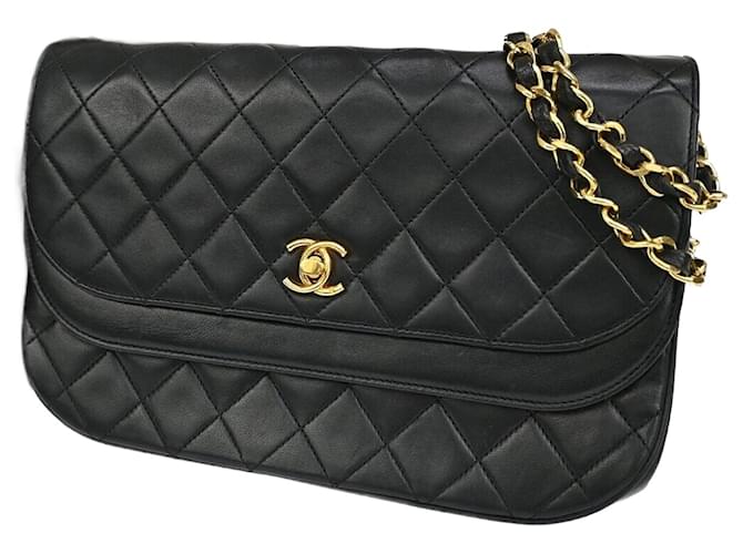 Chanel Matelassé Black Leather  ref.1080415
