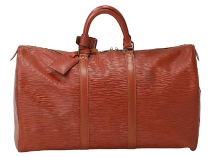 Louis Vuitton Keepall 50 Cuir Marron  ref.1080453