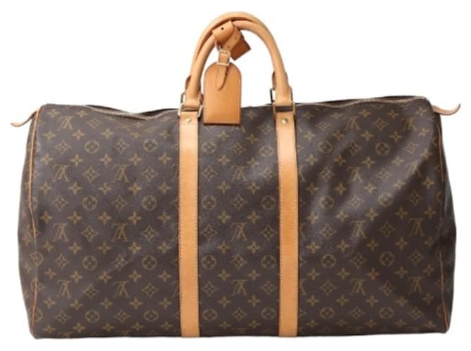Louis Vuitton Keepall 55 Brown Cloth  ref.1080455