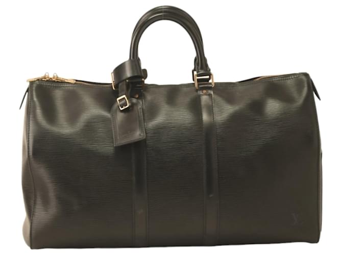 Louis Vuitton Keepall 45 Negro Cuero  ref.1080503