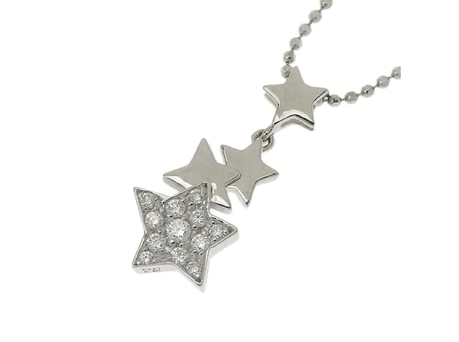 & Other Stories 18k Gold Diamond Star Pendant Necklace Silvery Metal  ref.1080595