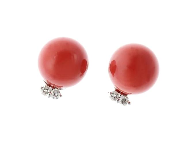 & Other Stories Coral Diamond Stud Earrings Orange  ref.1080596