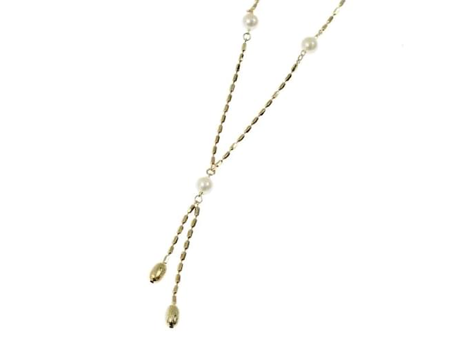 & Other Stories 18k Gold Pearl Drop Pendant Necklace Golden Metal  ref.1080605