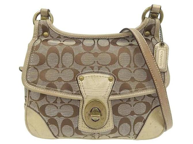 Coach Signature Canvas Shoulder Bag F10567 Brown Cloth  ref.1080609