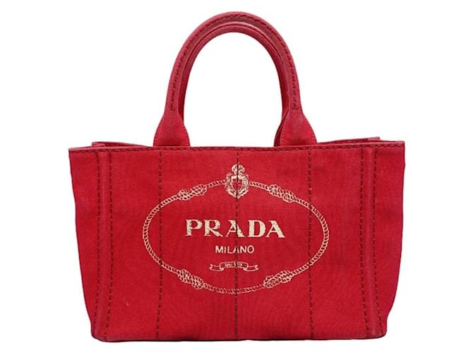 Tote Prada Canapa Red Cloth  ref.1080720