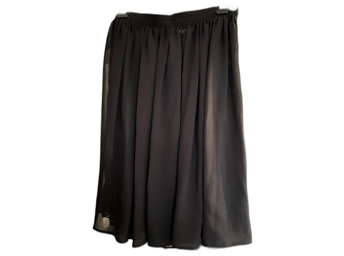 Yves Saint Laurent Rock aus schwarzer Seide Größe 38