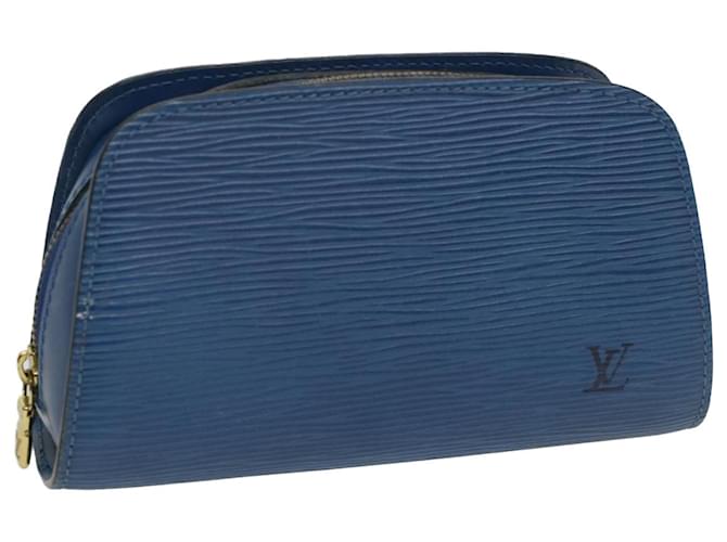 LOUIS VUITTON Pochette Epi Dauphine PM Bleu M48445 LV Auth bs8651 Cuir  ref.1081022