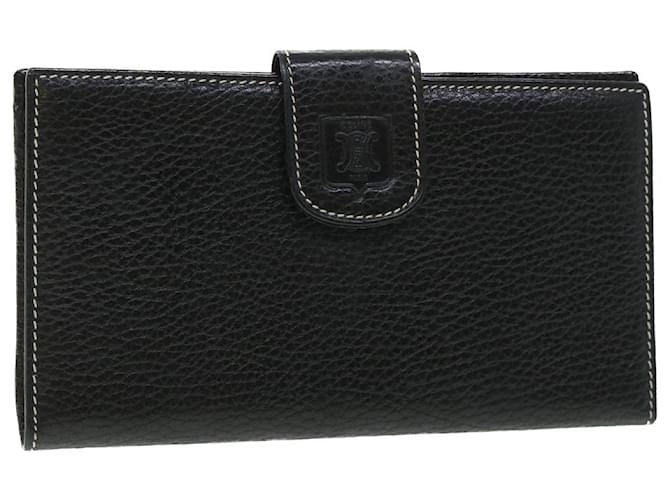 Céline CELINE Lange Geldbörse Leder Schwarz Auth 55628  ref.1081039