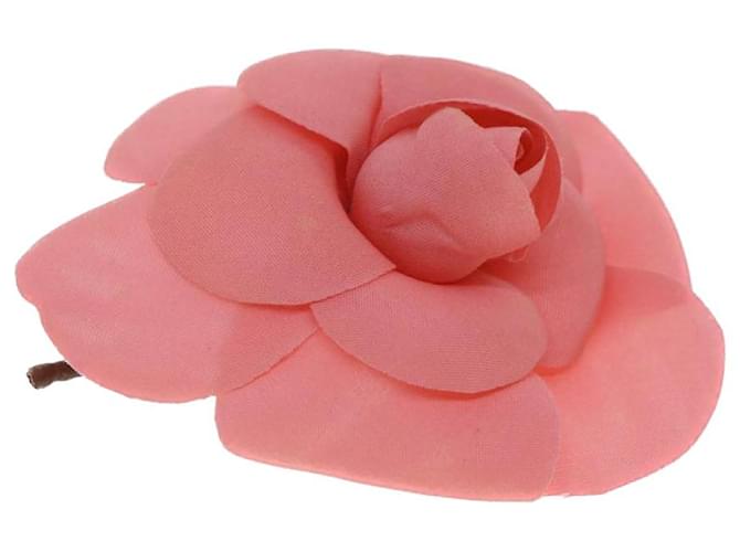 CHANEL Camelia Brooch Nylon Pink CC Auth bs8646  ref.1081055