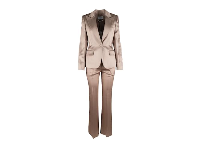 Yves Saint Laurent Silk Suit Beige  ref.1081096