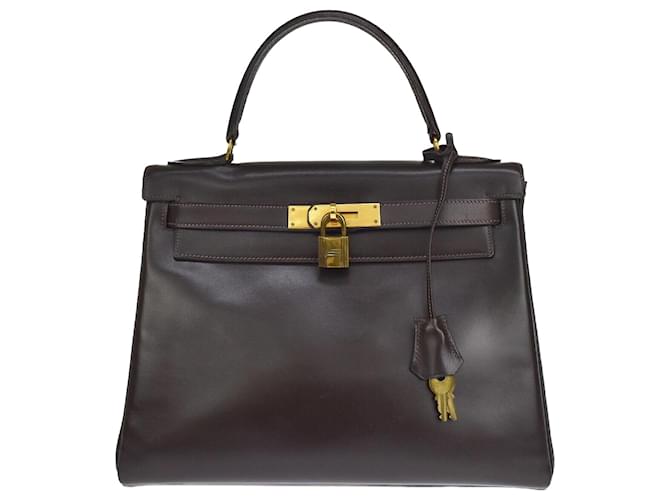 Hermès Hermes Kelly 28 Negro Cuero  ref.1081132