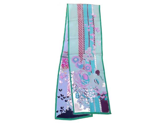 Autre Marque Stola Mantero 1902 in seta fucsia e verde Multicolore