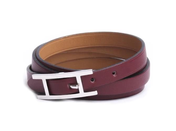 Armband „Hapi 3 MM" Hermès Rot Metall  ref.1081240