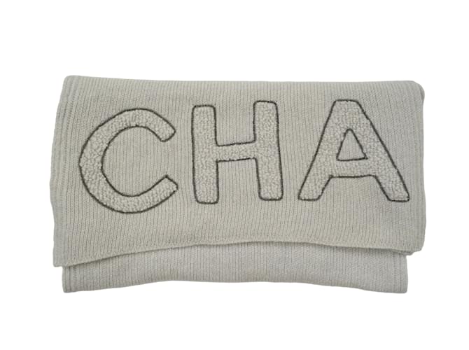 Echarpe Chanel Grau Wolle  ref.1081246