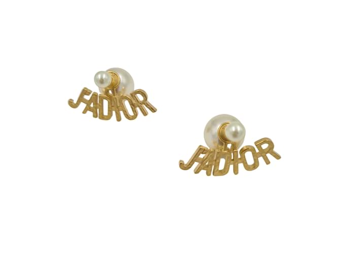 Boucles d’oreilles tribales Dior Golden Metall  ref.1081261