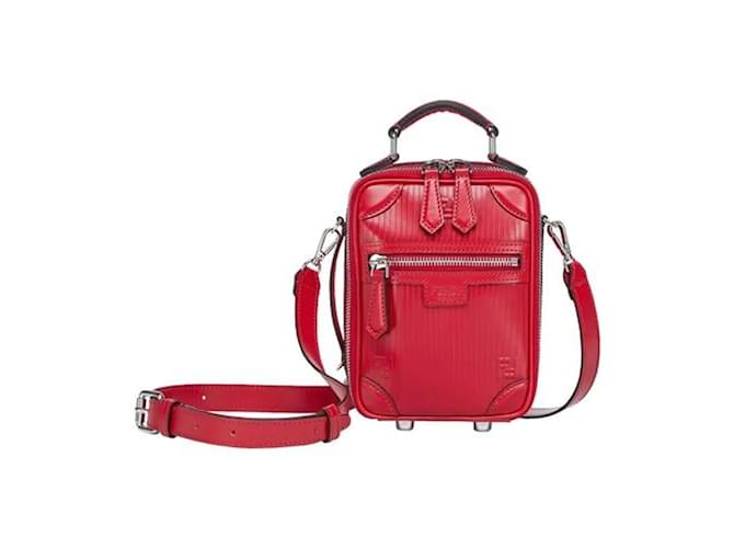 Mini sac Fendi Red Leather  ref.1081270