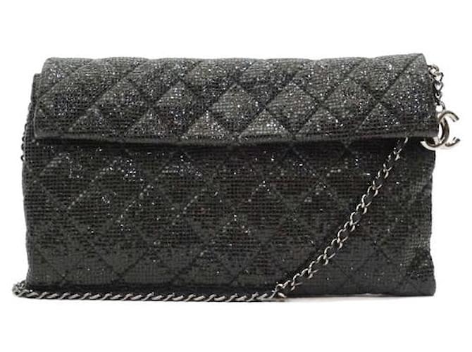 Pochette WOC Chanel Black Leather  ref.1081284