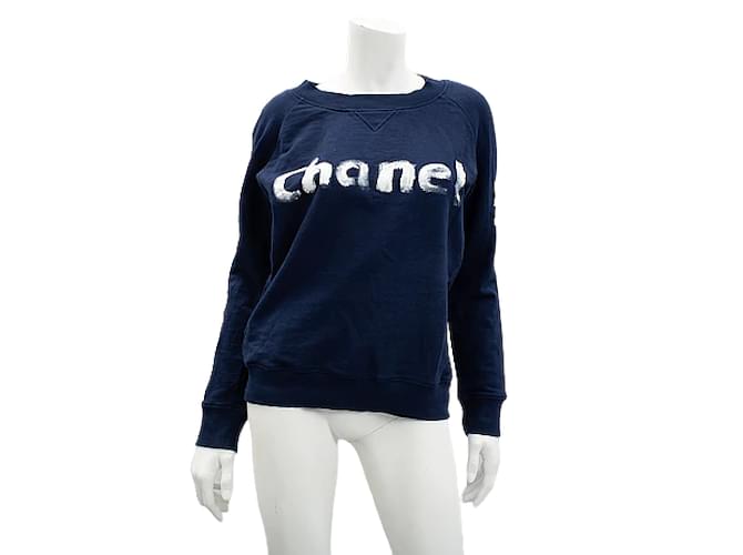 Pull Chanel Christmas 2013 Blue Cotton  ref.1081287