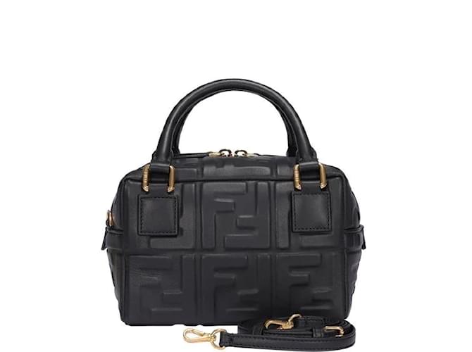 Tasche Boston mini Fendi Golden Leder  ref.1081291