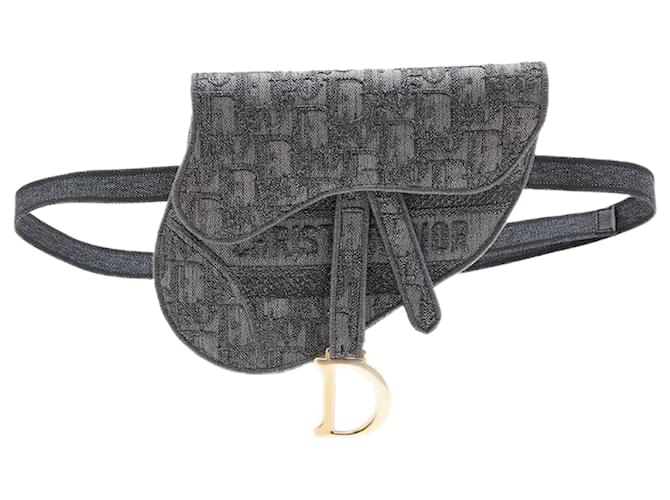 Sac pochette ceinture Saddle Dior Grey Cloth  ref.1081301
