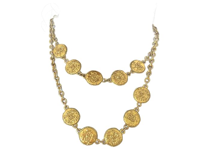 Sautoir Vintage Chanel Golden Metall  ref.1081305