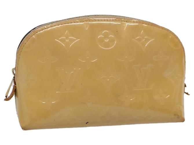 LOUIS VUITTON Monogram Vernis Pochette Cosmetic Pouch Yellow M91748 auth 54389 Patent leather  ref.1081383