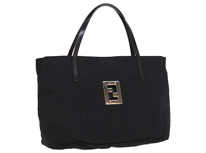 FENDI Zucca Canvas Hand Bag Black Auth ep1858  ref.1081402