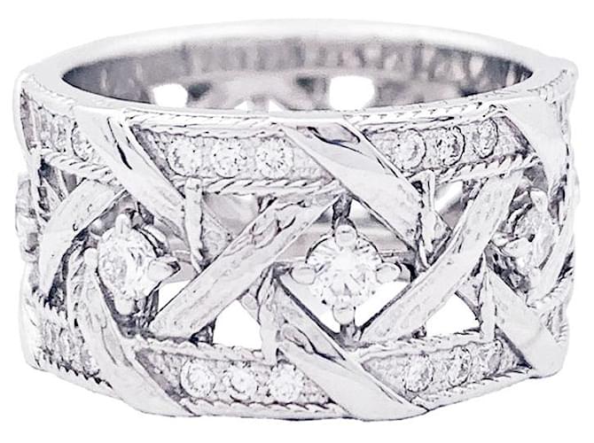 Cannage Anello Dior “My Dior”., oro bianco e diamanti. Diamante  ref.1081415