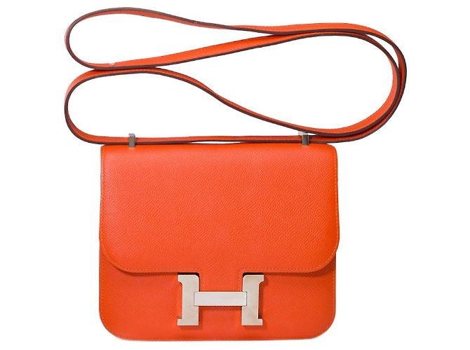 Hermès HERMES Constance Bag in Orange Leather - 101495