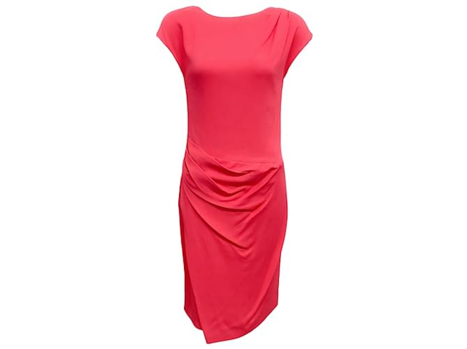 Emilio Pucci Magenta Draped Cap Sleeve Dress Pink Viscose  ref.1081475