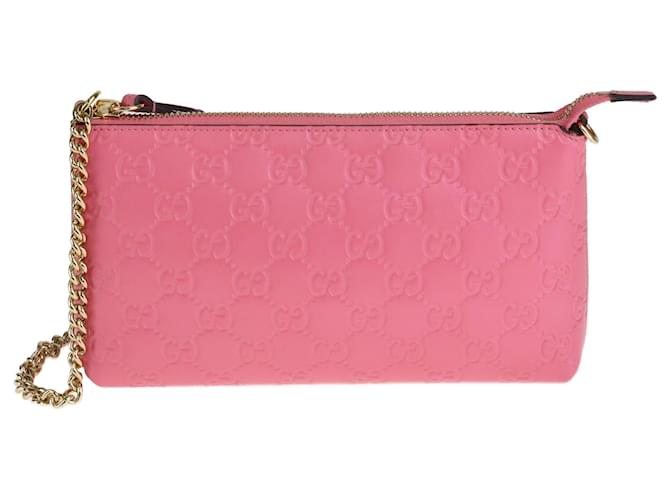 Rosa Guccissima-Ketten-Pochette-Tasche Pink Leder  ref.1081545