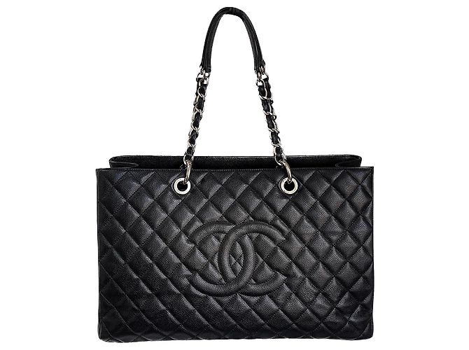 Chanel Bolsa de compras rara XL GST Grand com caixa Preto