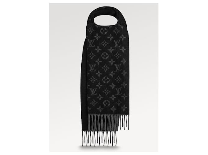 Louis Vuitton écharpe monogramme LV neuve Cachemire Noir  ref.1081588