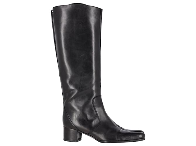 Sergio Rossi Serio Rossi Knee-Length Boots in Black Leather  ref.1081630