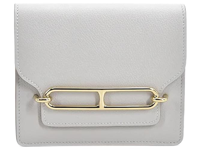 Hermès Evercolor Mini Sac Roulis 18 White Leather  ref.1081661