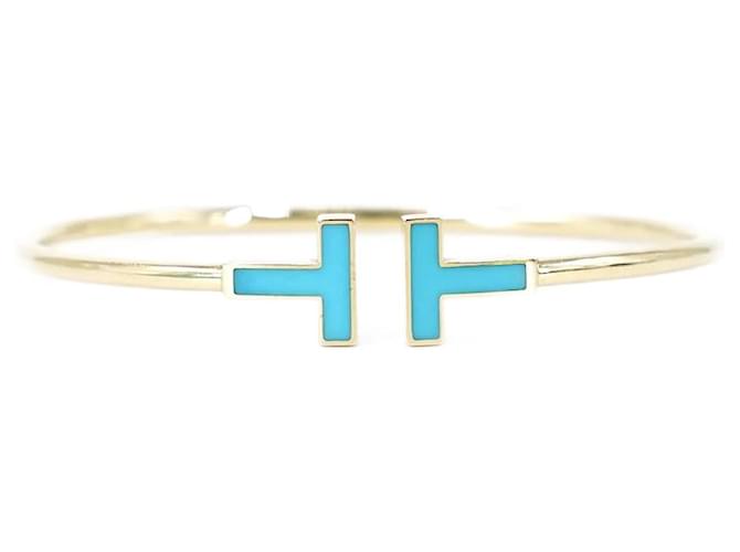 Tiffany & Co 18K T Turquoise Wire Bracelet Golden Metal Gold  ref.1081689