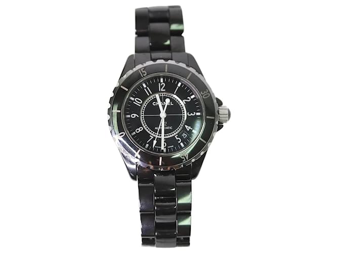 Chanel Schwarz J12 automatische Uhr Metall  ref.1081701